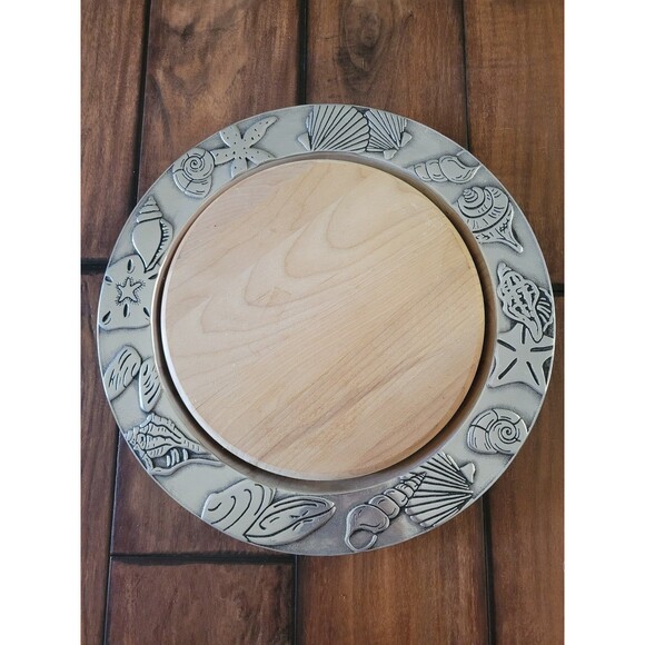 Pewter USA Wilton Armetale Seashell Cheese Board - Picture 1 of 6
